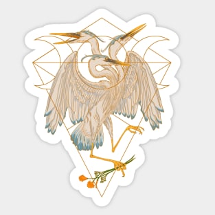 Triple Heron Sticker